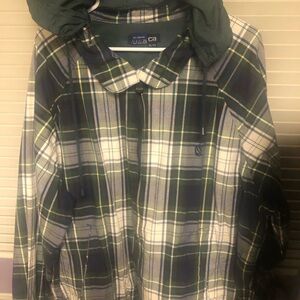 Vintage Nautica Green and Blue Lightweight Shirt Jacket